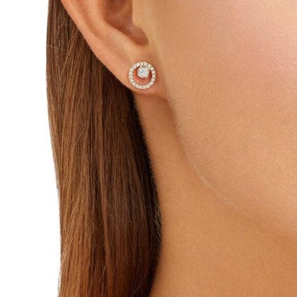 NWT SWAROVSKI Creativity Stud Earrings Circle Sparkle Rose Gold-Plated Timeless - Picture 12 of 12